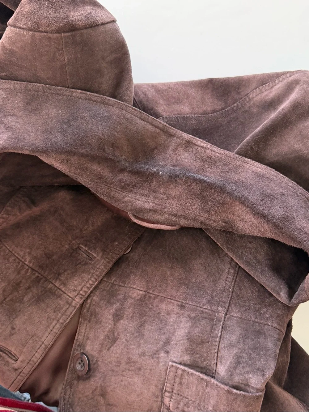 Vintage Y2K Bagatelle Brown Suede Leather Blazer Jacket Size 8. - Picture 10 of 14